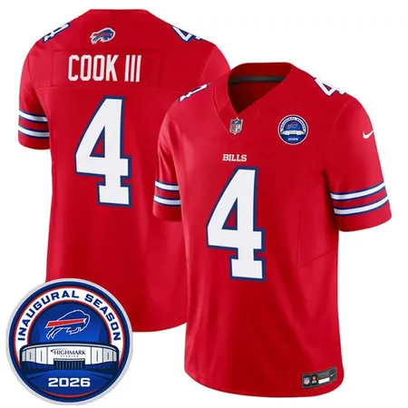 Youth Buffalo Bills #4 James Cook III Red 2026 Inaugural Season at Highmark Stadium Vapor F.U.S.E. Limited Jersey