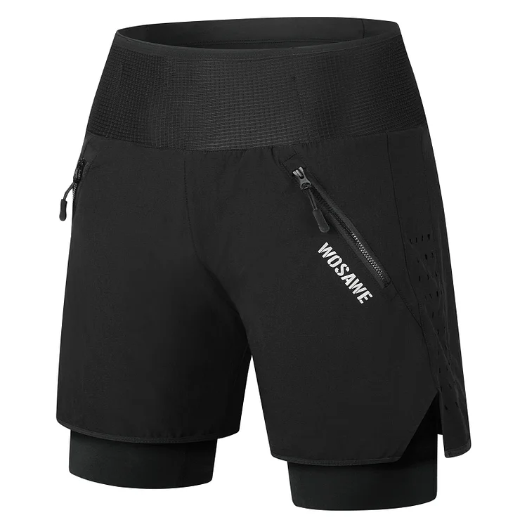 WOSAWE Unisex MTB 2 in 1 Shorts Breathable Quick Dry 