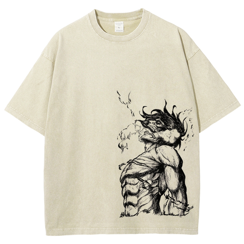 Attack on titan Unisex Fit Washed T-Shirt