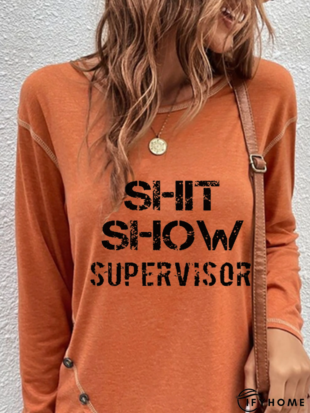 Casual Crew Neck Jersey Loose T-Shirt | IFYHOME