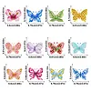 12pcs Flowery Butterfly Double-Sided DIY Diamond Painting Keychain Kit