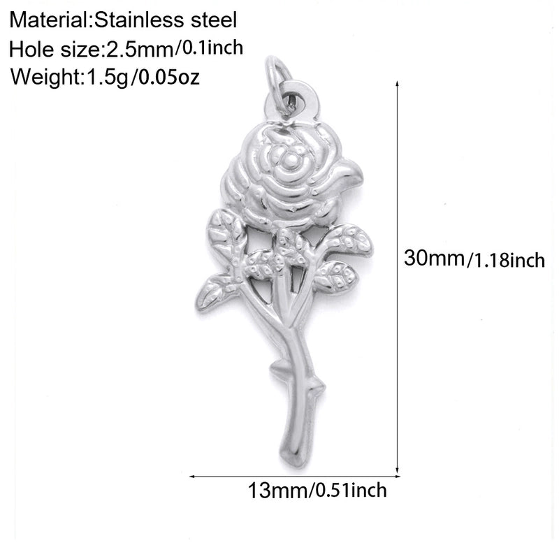 1 Piece 304 Stainless Steel Sunflower Compass Shark Pendant Jewelry Accessories