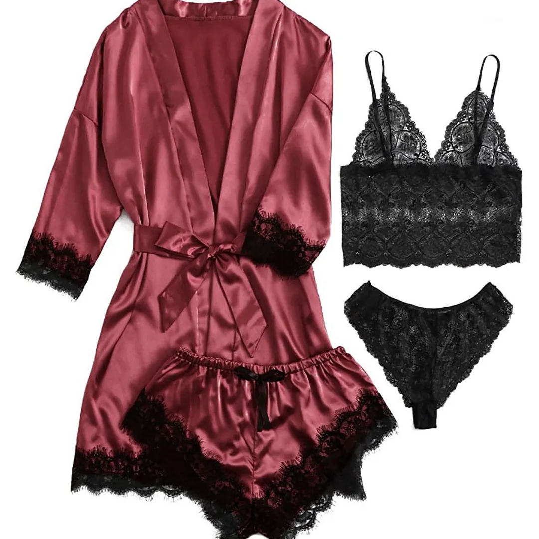 Churchf Women's Pajamas Sex Underwear Plus-Size Home Clothes New Lace Elastic