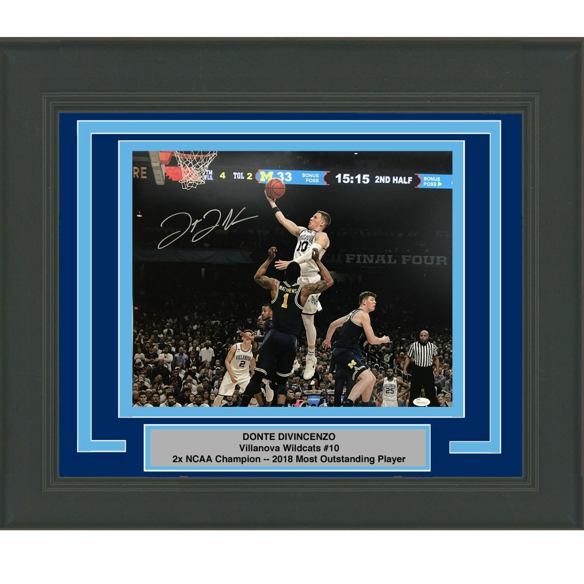 FRAMED Autographed/Signed DONTE DIVINCENZO 2018 Villanova 16x20 Photo Poster painting JSA COA