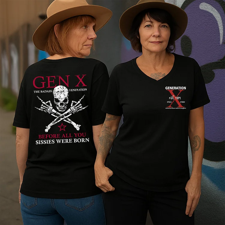 Gen X Badass Generation Custom Year Of Birth Women's T-shirt, V-neck, Sweatshirt, Hoodie