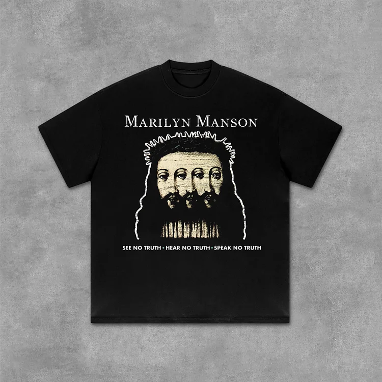 Manson Vintage Old Printed Graphic Cotton T-Shirt SOPULA