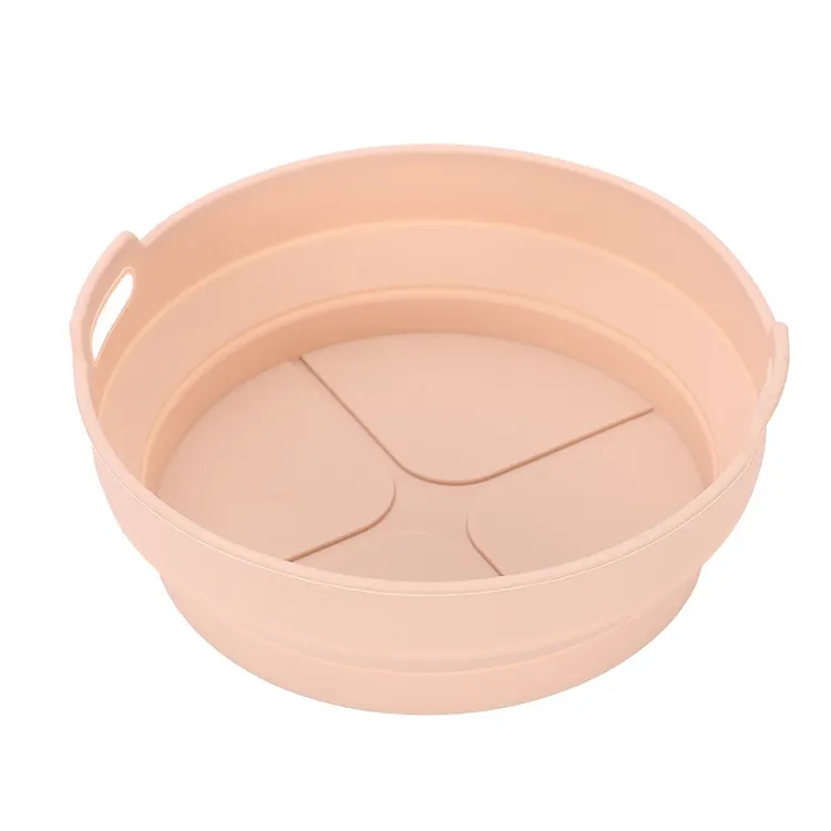 Round Silicone Air Fryer Tray with Side Handles