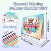 Animal 2027 DIY Paper Diamond Painting Calendar Set Special Shaped Drill Monthly Flip Tabletop Calendar Kit Handmade for Adults Beginners Gift Home Office Decor