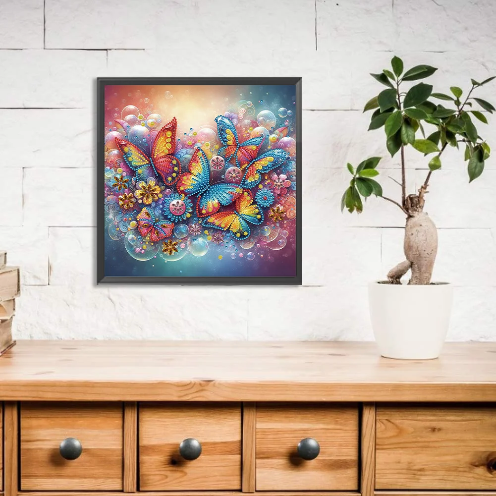 Diamond Painting - Partial Special Shaped Drill - Butterfly(Canvas|30*30cm)