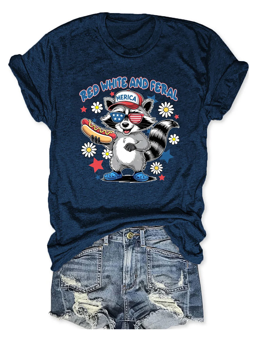 Red White And Feral T-shirt