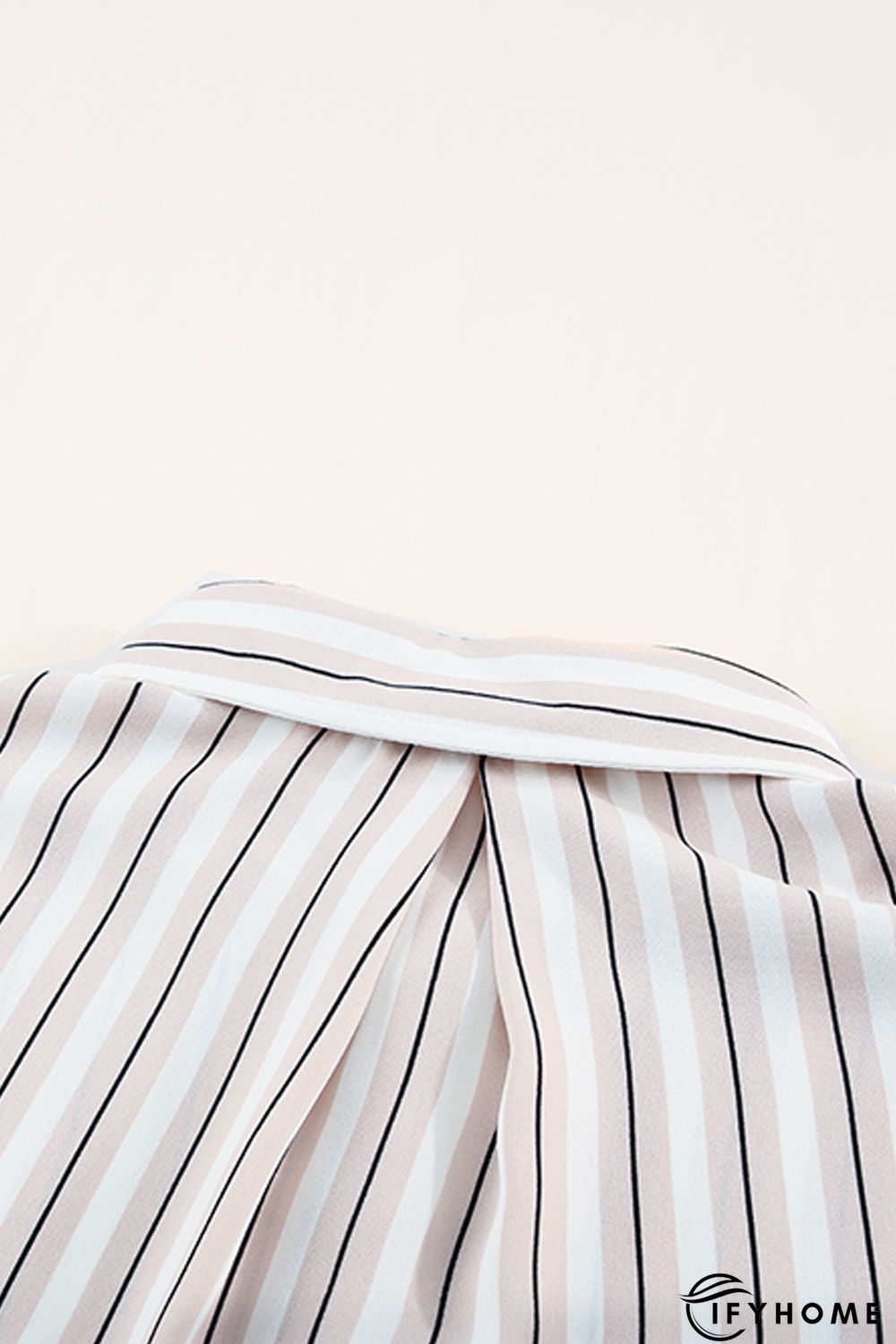 Khaki Striped Buttons Closure Long Sleeve Shirt | IFYHOME