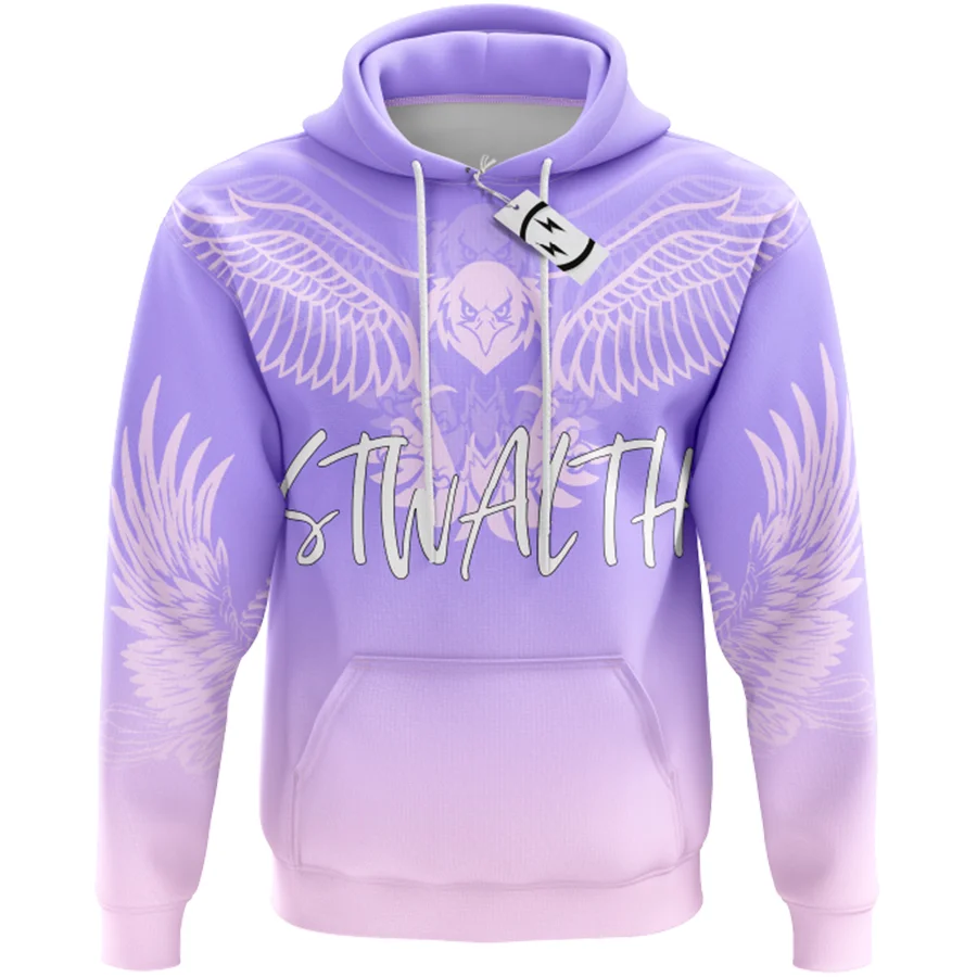 Invisible Eagle Gradient Powder Printed Men's Hoodie