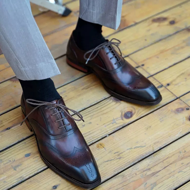 DANRRIO Brogues Carved British Style Oxfords|Square Toe Style DANRRIO.COM DANRRIO