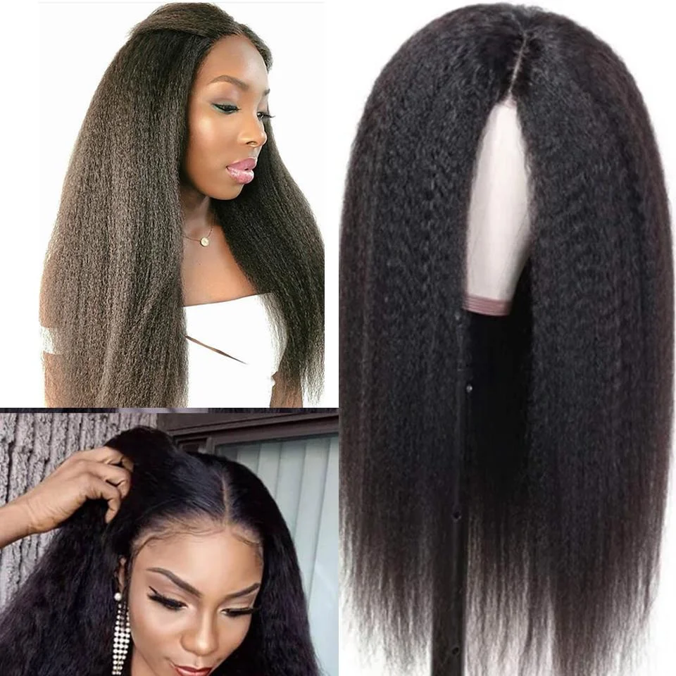 FREE SHIPPING YVONNE Kinky Straight 5*5 / 6*6 / 13*4 Lace Front Human Hair Wigs