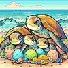 Tortue de mer - peinture diamant de forme spéciale - 30*30cm