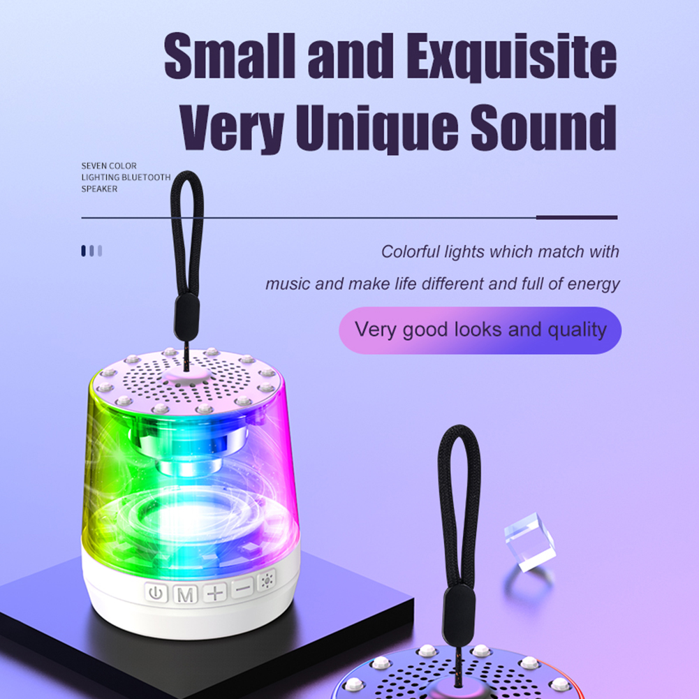 

Mini LED Speakers Bluetooth-compatible Music Subwoofer with Colorful Light, Blue, 501 Original