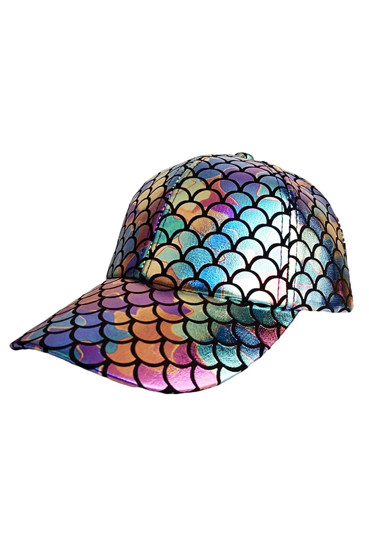 Laser Fish Scale Print Hip-Hop Baseball Hats