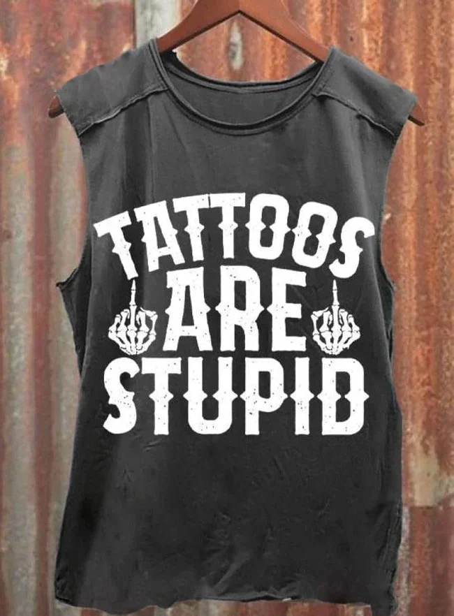 Teecade Teecade Tattoos Are Stupid Unisex Classic Tank Top