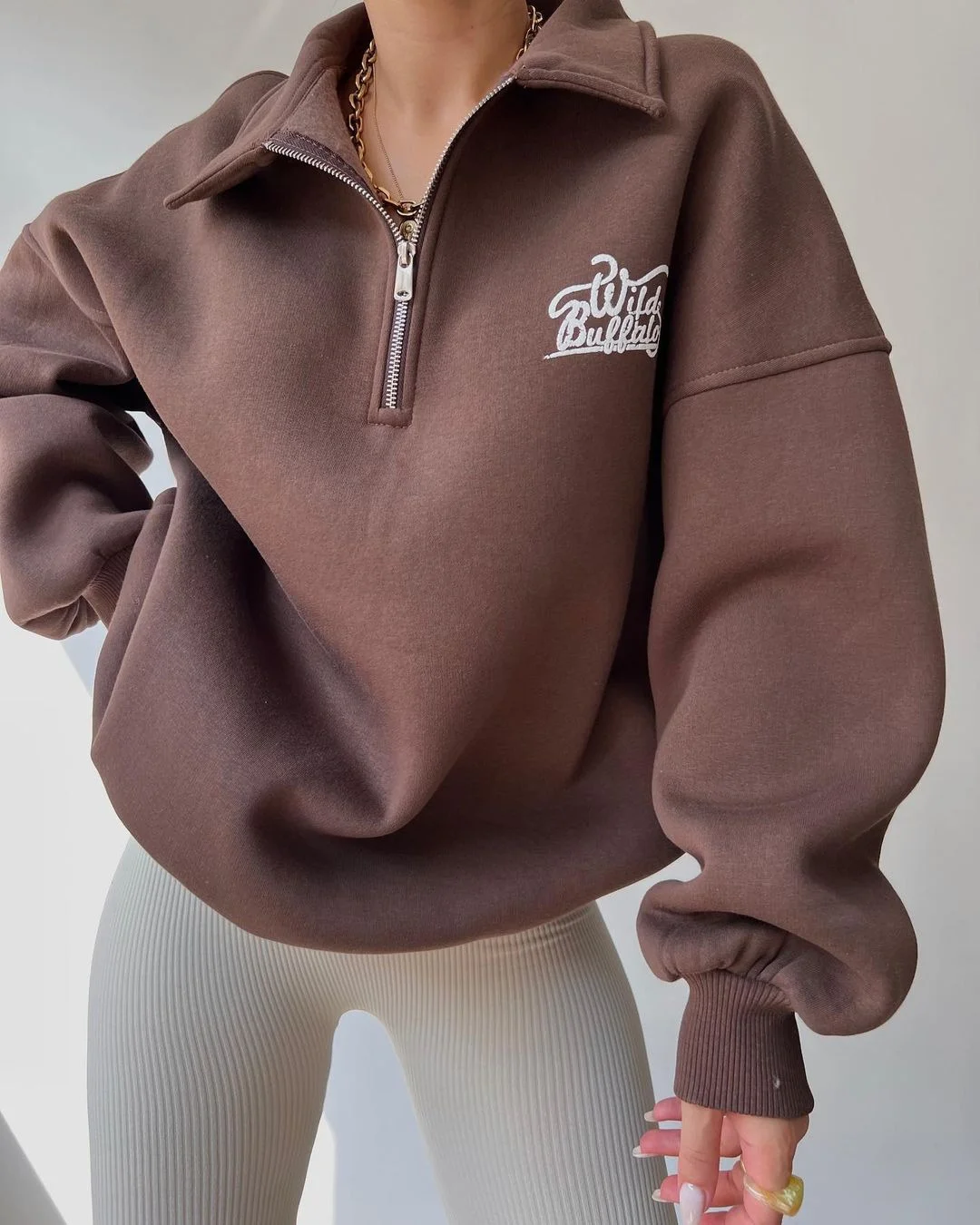 Nigikala Nigikala New Plus Velvet Printing Long-Sleeved Jersey Autumn And Winter Velvet Shirt