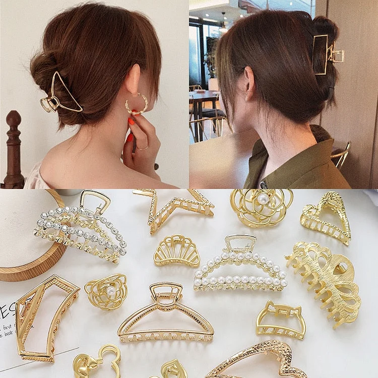 New Woman Metal Hair Claws Hair Accessories Chic Barrettes Hair Clips Hairpins Ladies Hairgrip Headwear Girls Ornaments Crab
