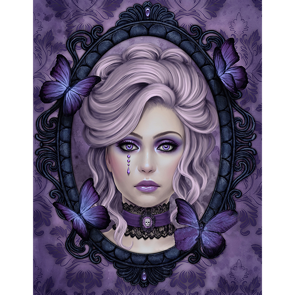 

30*40CM - Round Drill Diamond Painting - Gothic Freak Woman, 501 Original