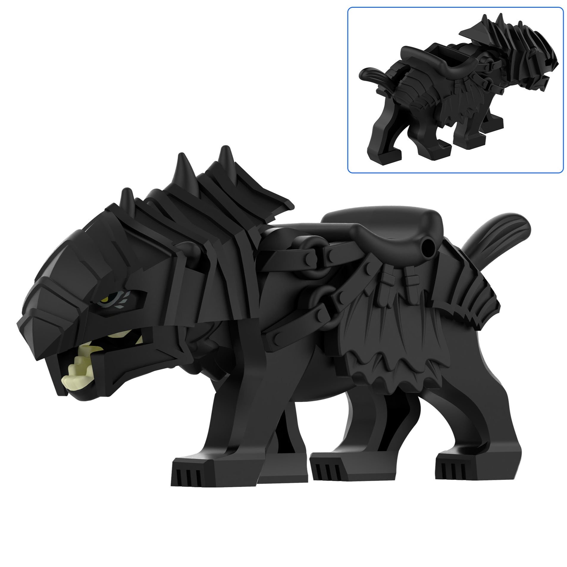 Black Wolf Custom Lord of the Rings Minifigure Minifigure Bricks monstertoys