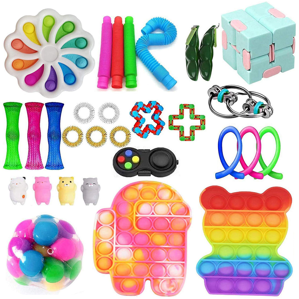 

31pcs Push Bubble Fidget Squeezing Toys Set Relaxing Sensory Antistress Toy, 501 Original