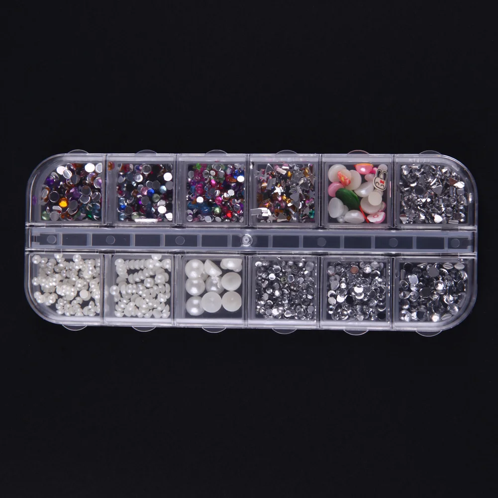 12 Grids Diamond Painting Box Embroidery Rhinestone Beads Storage Organizer