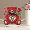 DIY Rose Bear Acrylic Special Shape Diamond Painting Desktop Ornaments