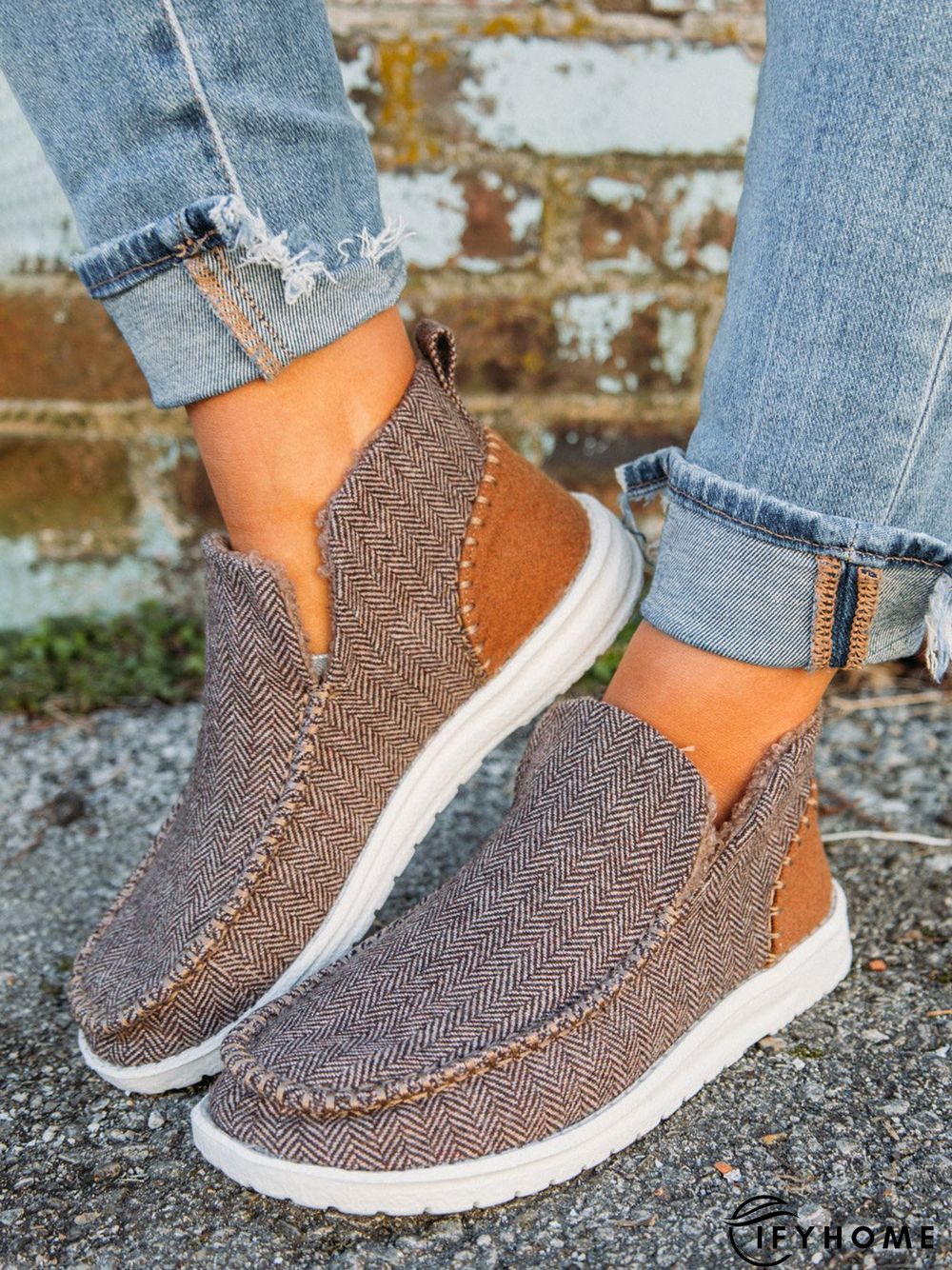 Womens's Warm Lined Slip On Canvas Shoes | IFYHOME