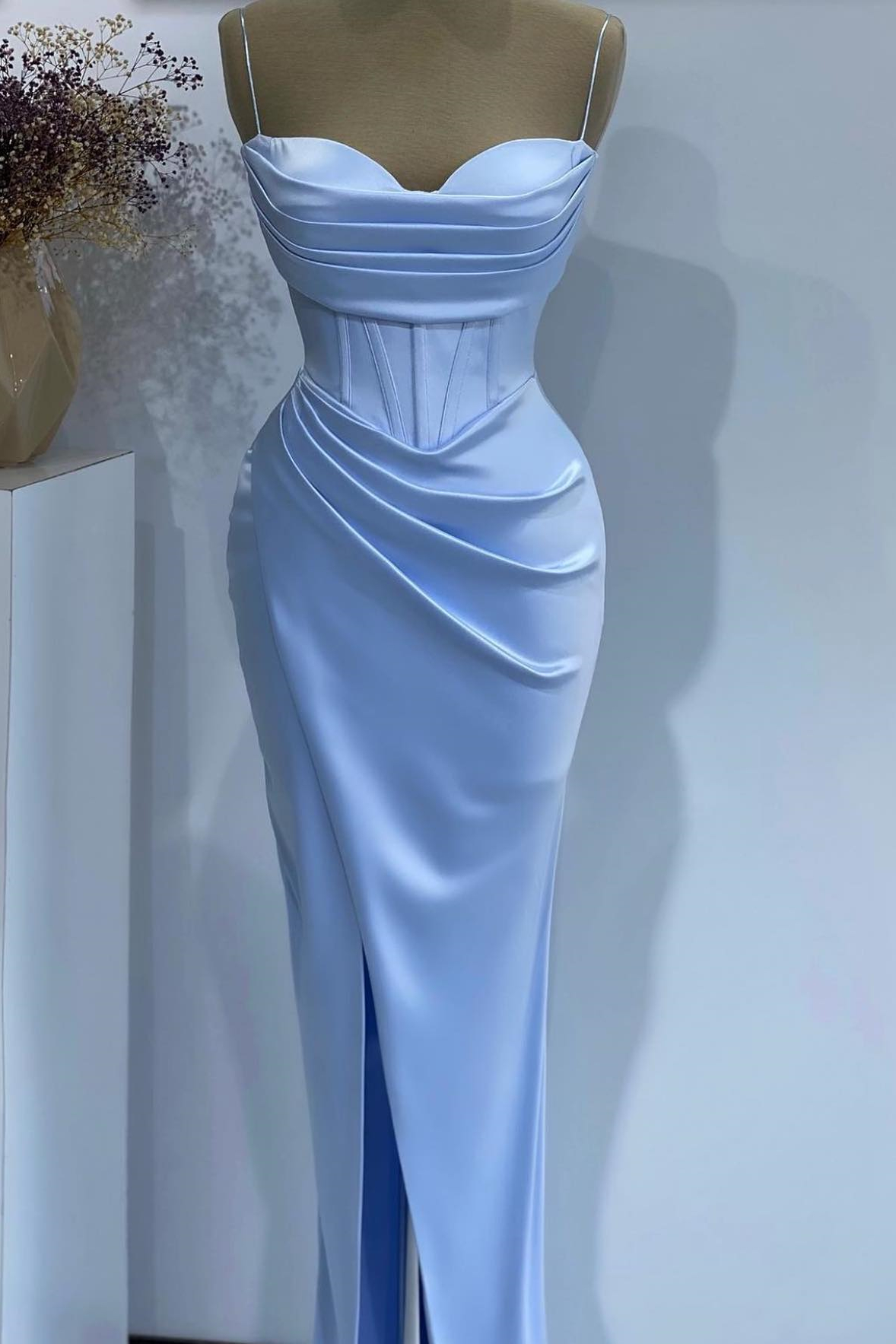 Oknass Sweetheart Prom Dress With Spaghetti Strap Online Mermaid Baby Blue