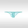Men's Low Waist Sexy Ultra-Thin Ice Silk Transparent Bikini Soft Large Pouch Briefs