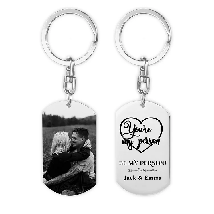 You're My Person Keychain Custom Photo and Names Keychain Gift for Him