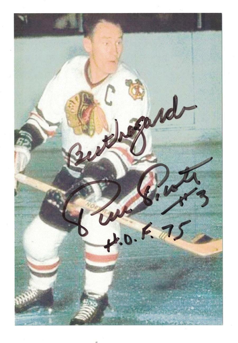 Pierre Pilote Signed Autographed 4x6 Photo Poster painting Chicago Blackhawks B