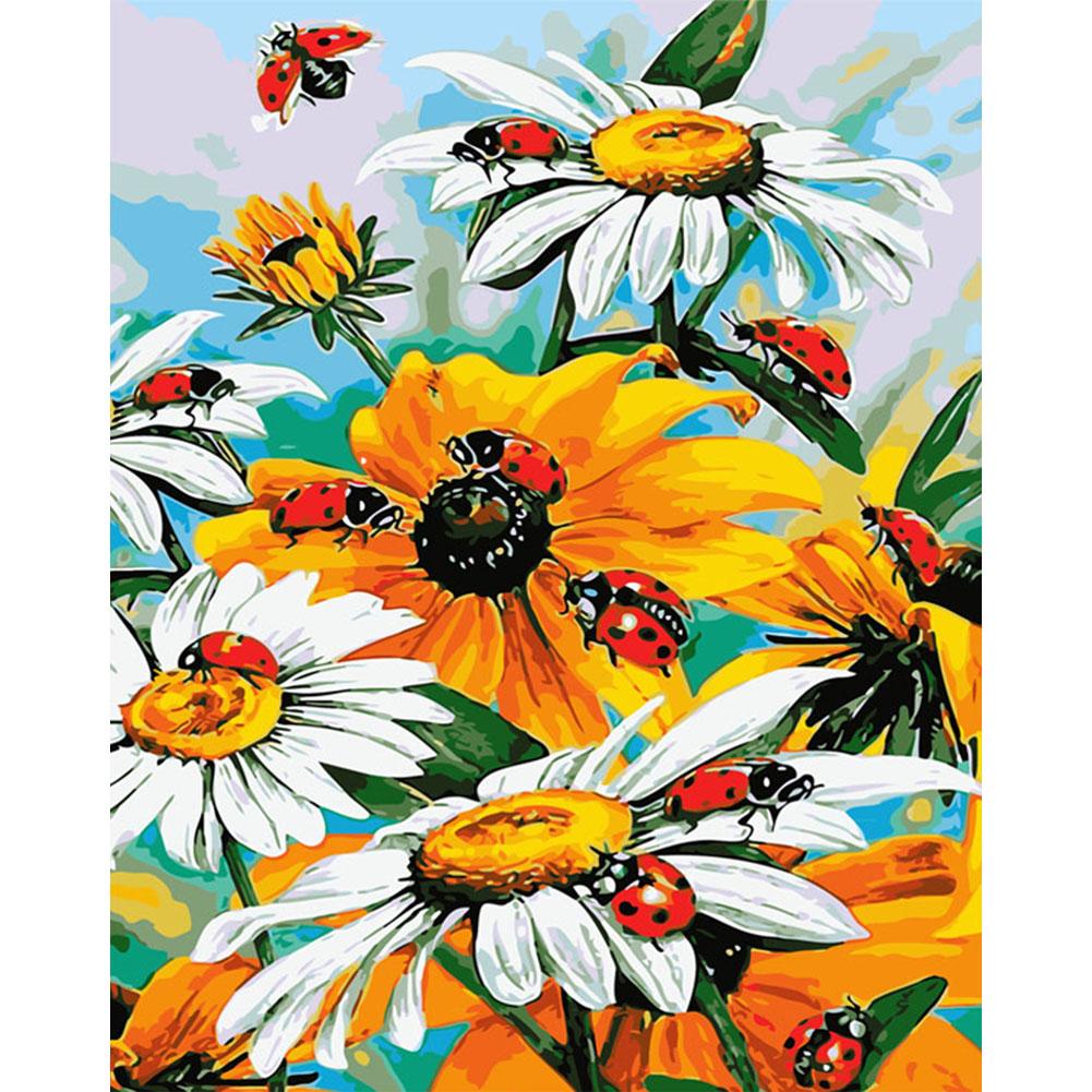

40x50cm - Paint By Numbers Insect Sunflower, 501 Original
