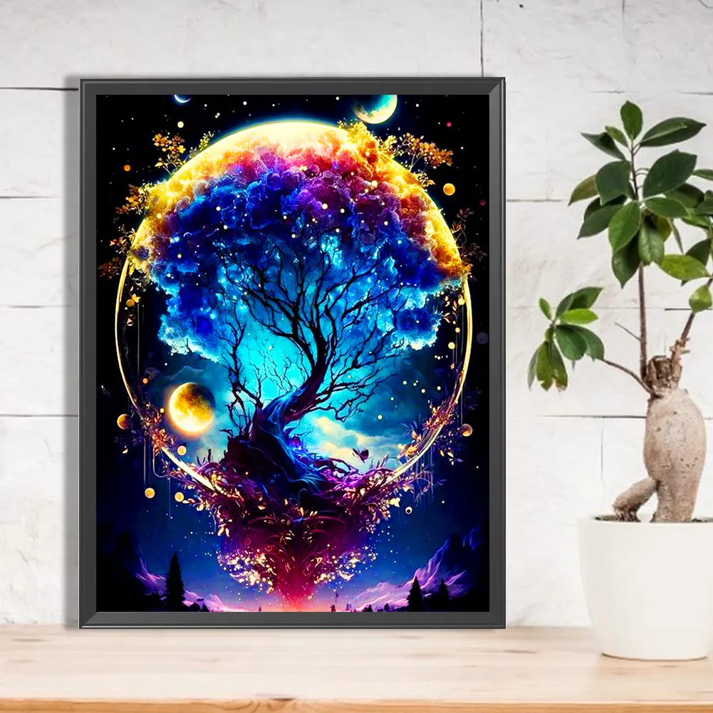 Full Round Diamond Painting 30*40cm - Broken Tree