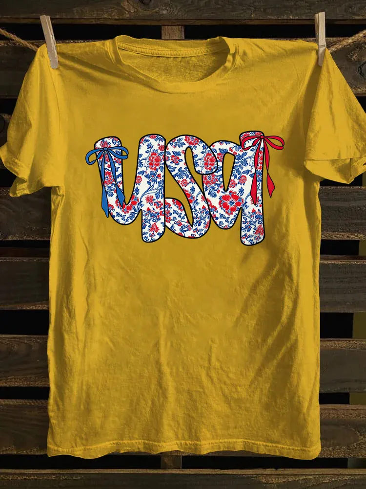 Floral Coquette USA T-shirt