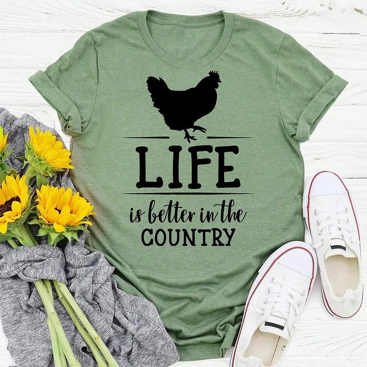 PSL - life is better in the country village life T-shirt Tee -04884