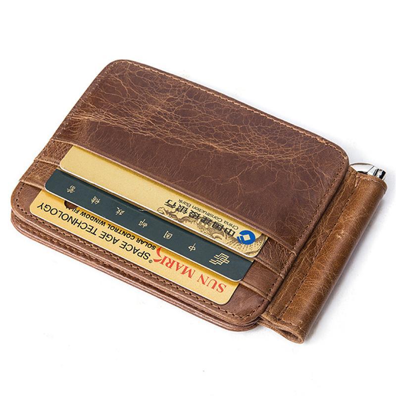 Multifunctional Men's Solid Color Leather Retro Wallet
