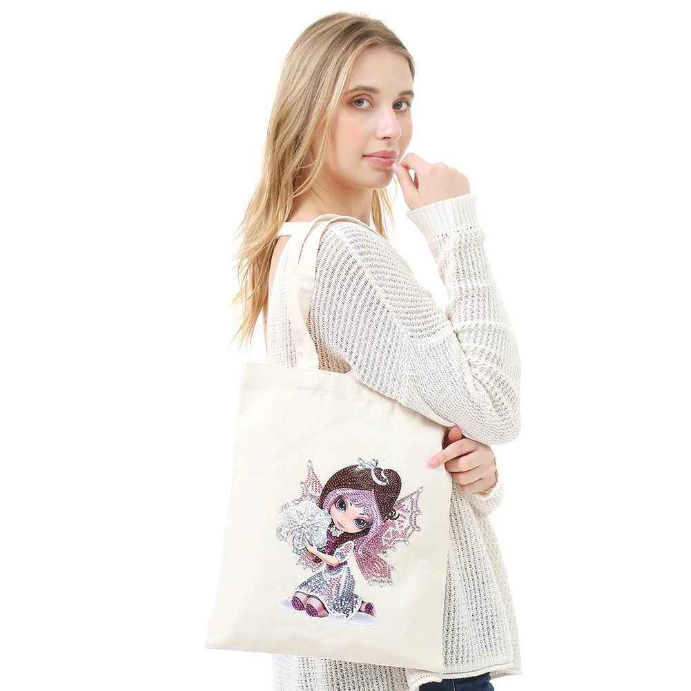 DIY Diamond Painting Eco-Friendly Canvas Bag - Girl