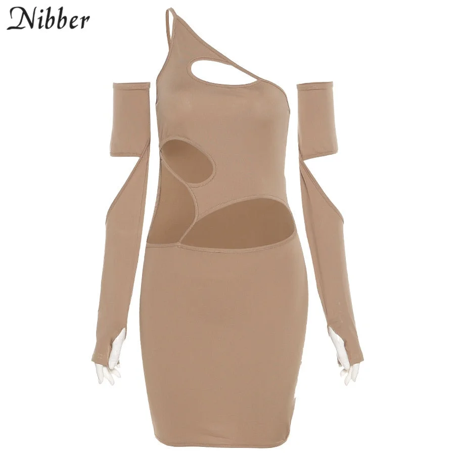 Nibber Hollow tight-fitting halter strap dress women 2021 summer wild street wear strap sexy night party dress mini dress Female