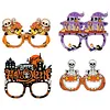 4PCS DIY Diamond Painting Halloween Glasses for Kids and Adults, Funny Crystal Rhinestone Art Eyewear Decoration for Halloween Party Favors, Photo Booth Props, No Lenses