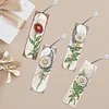 4Pcs Special Shape Flowers Feather 5D DIY Diamond Painting Bookmark for Adults