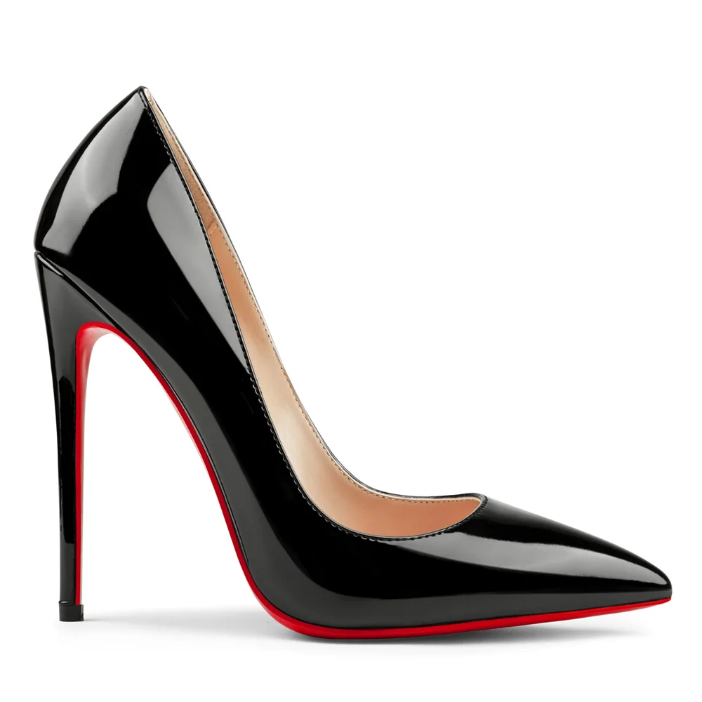 120/100mm Red Bottom Women's Party Wedding Heels Patent Pumps-MERUMOTE