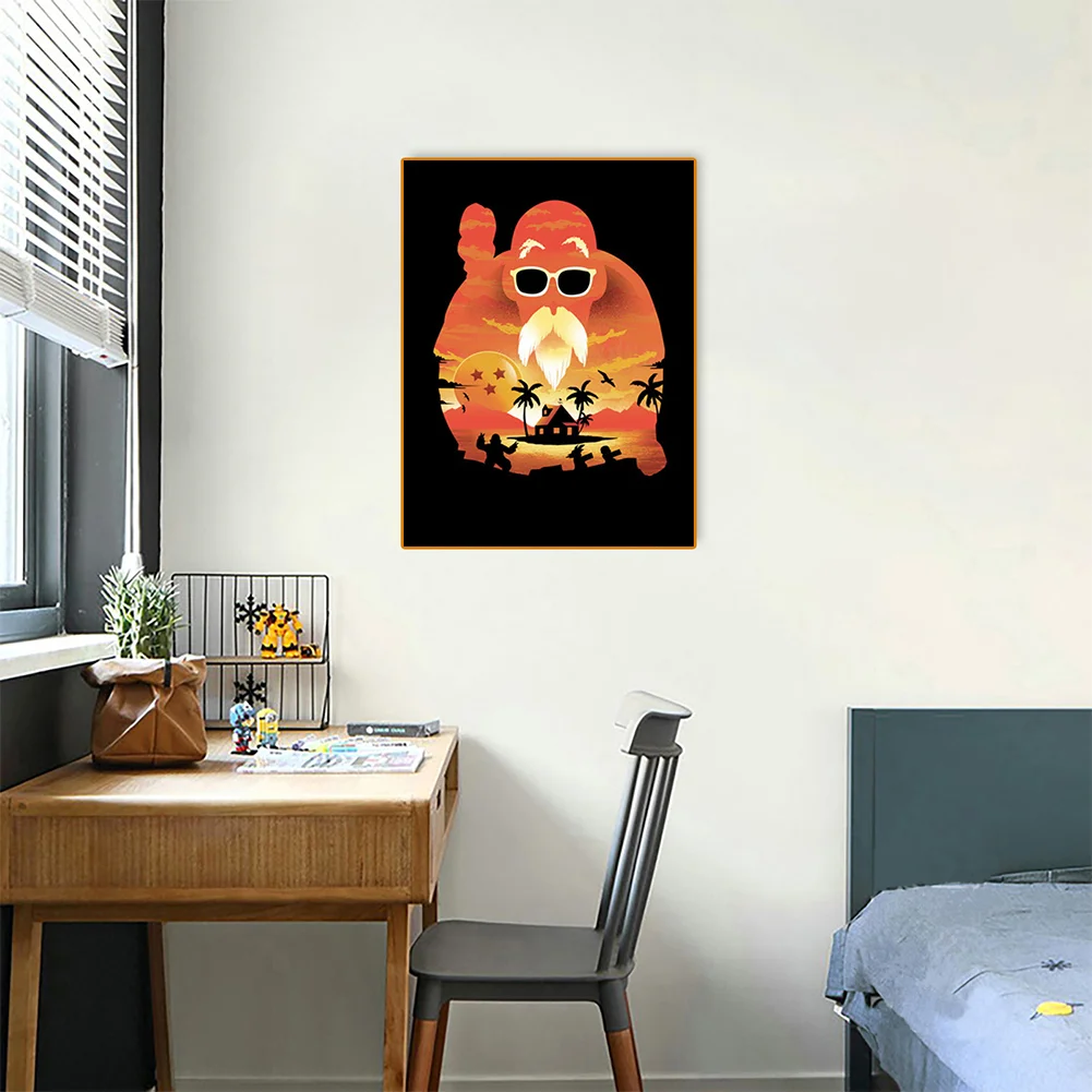 Full Round Diamond Painting 30*40cm - Silhouette Anime