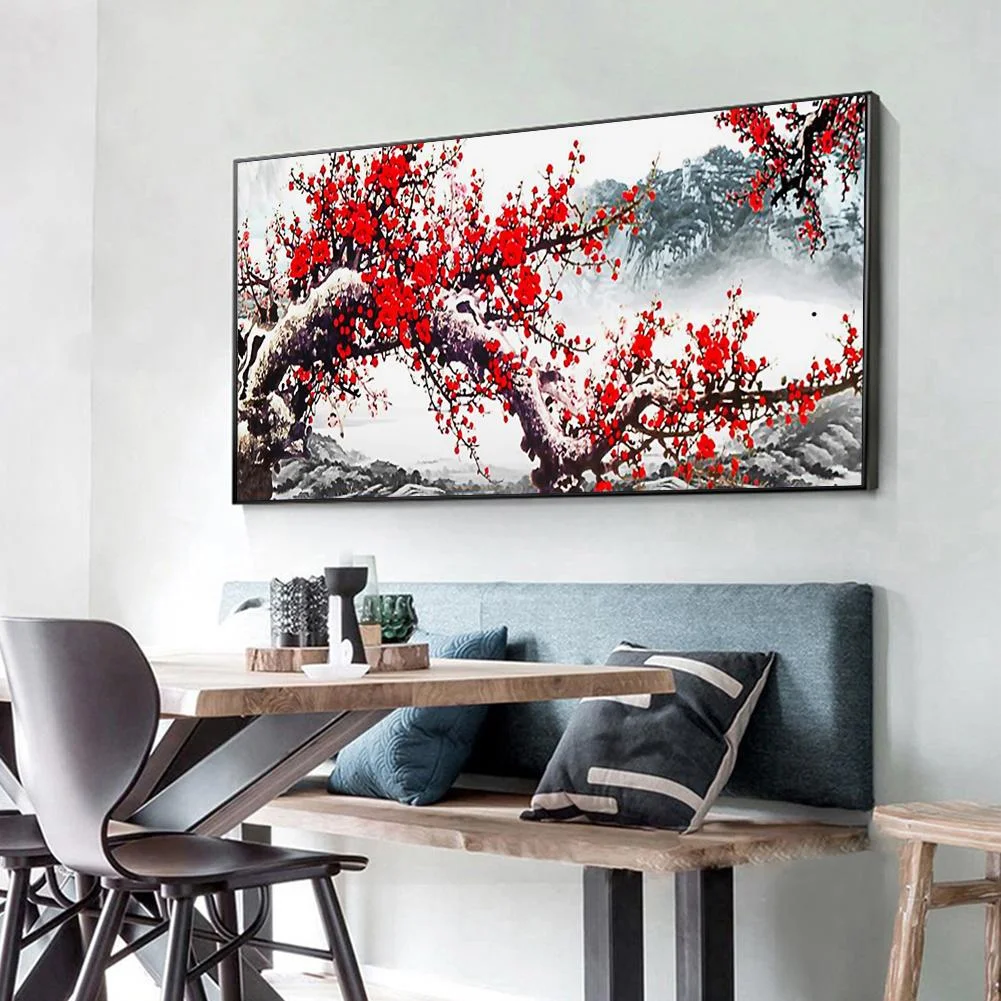 Diamond Painting - Full Round Drill - Plum Blossom(100*50cm)