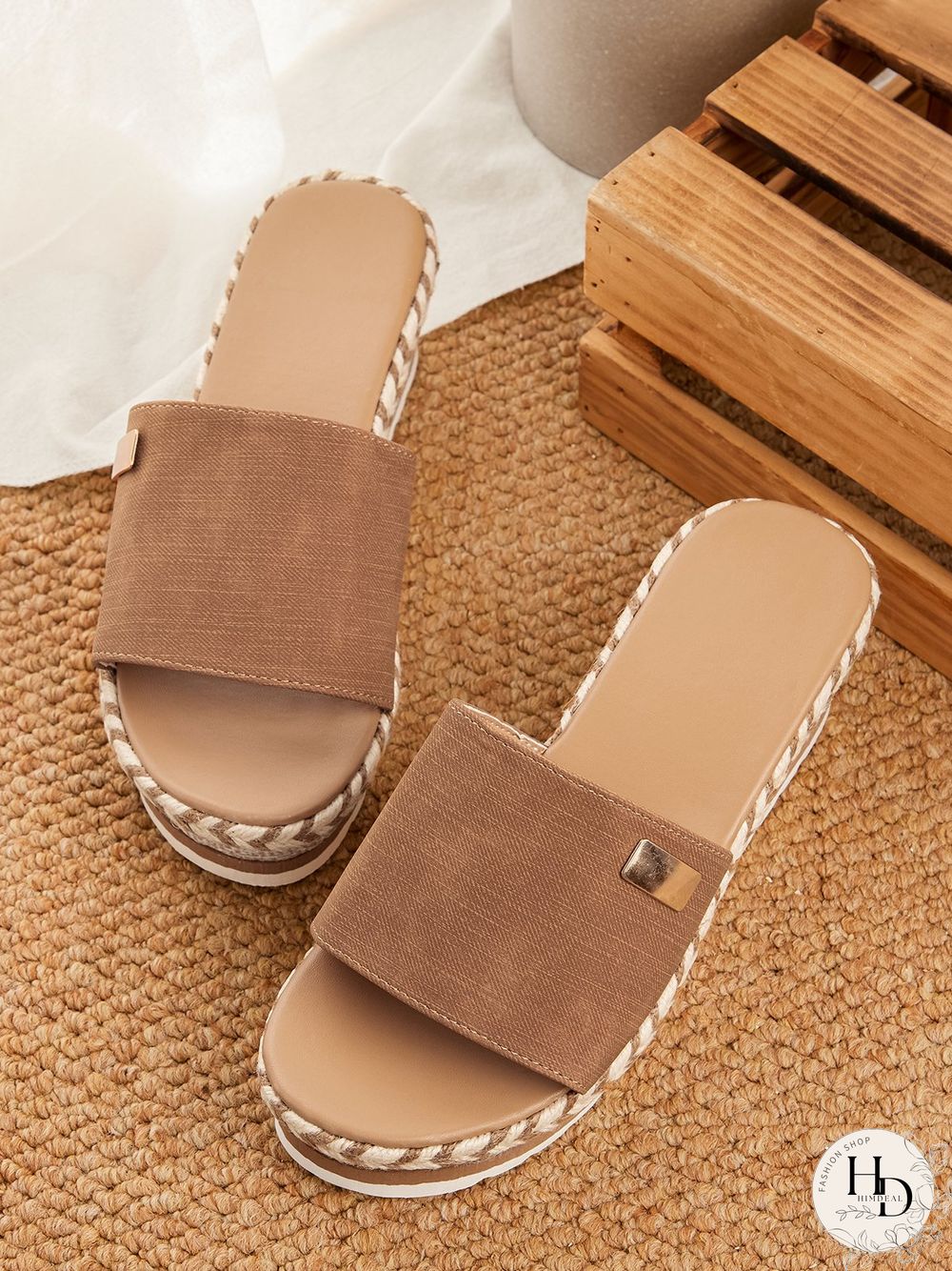 Resort Hemp Rope Sole Wedge Sandals