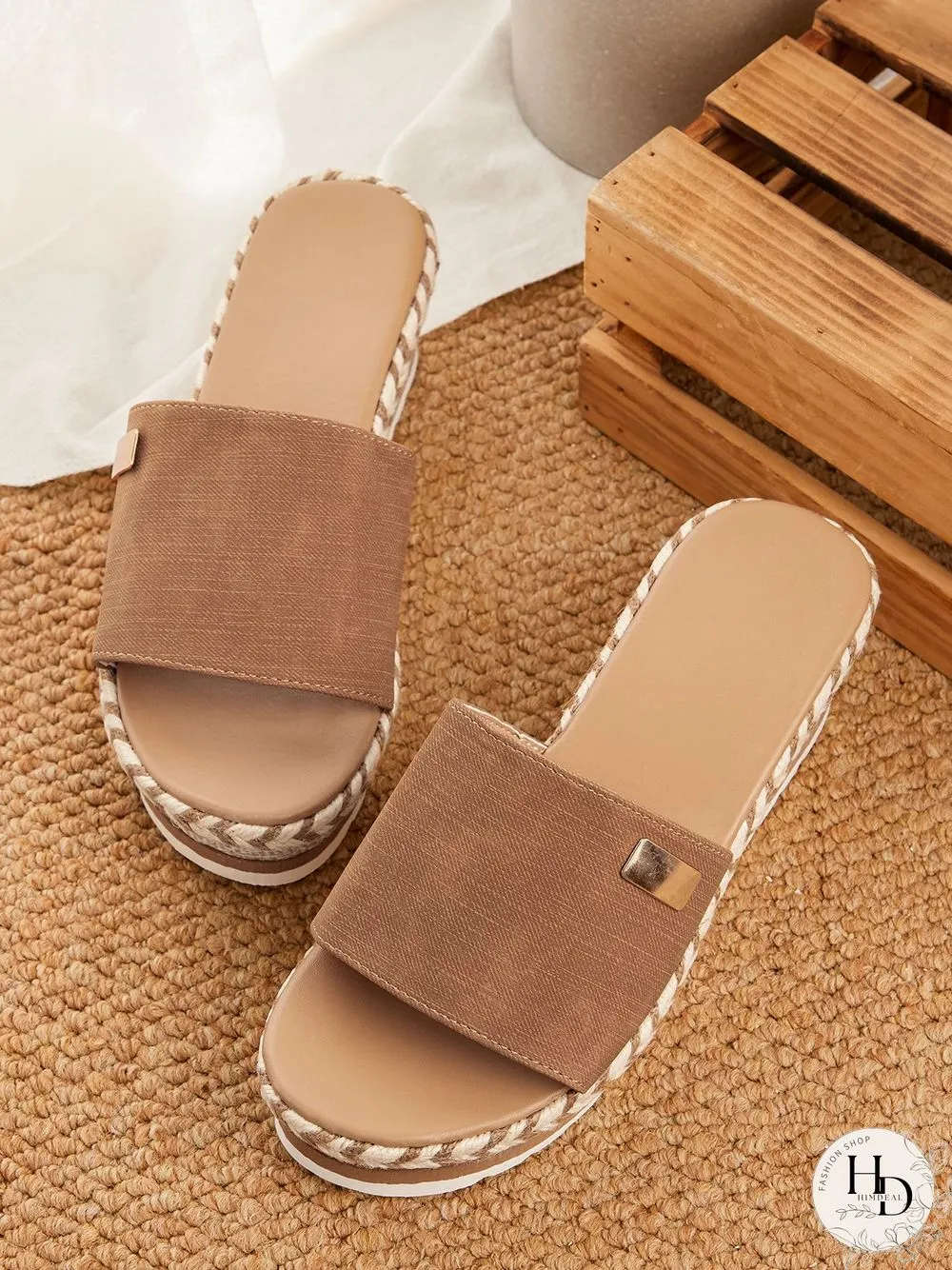 Resort Hemp Rope Sole Wedge Sandals