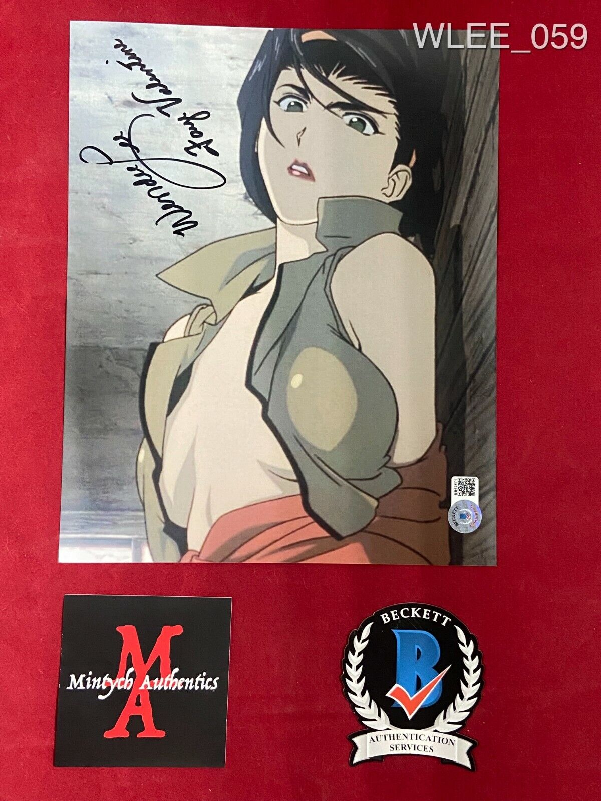 WENDEE LEE SIGNED 8x10 Photo Poster painting! COWBOY BEBOP! FAYE VALENTINE! BECKETT COA! ANIME!