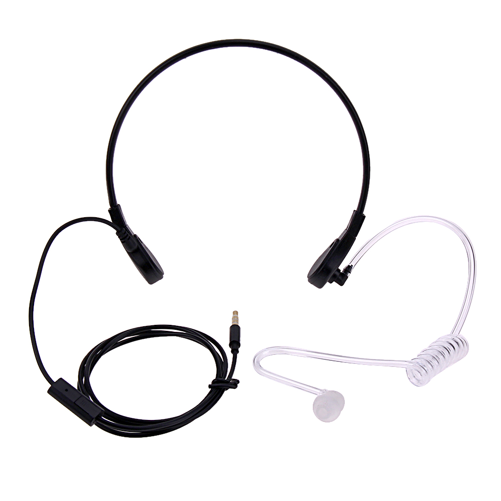 

3.5mm Throat MIC Headset Covert Acoustic Tube Earpiece for iPhone Android B, 501 Original